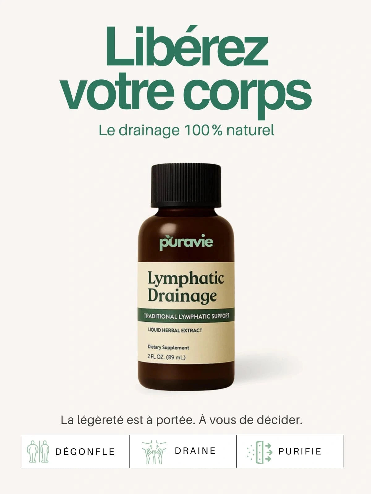 Puravie Flow - Gouttes pour drainage lymphatique - Puravie